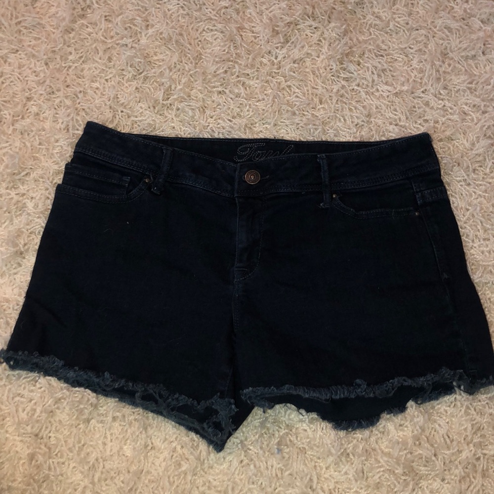 dark navy blue/black jean shorts